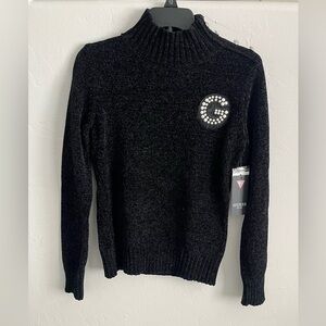 GUESS
Big Girls Chenille Knit Turtleneck Sweater with Imitation Pearl Logo